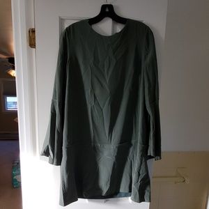 Tibi muted green drop waist dress, size 10